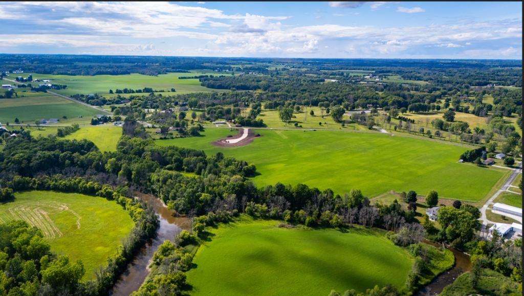 Aerial view of Ironhaven Estates and Branch River countryside